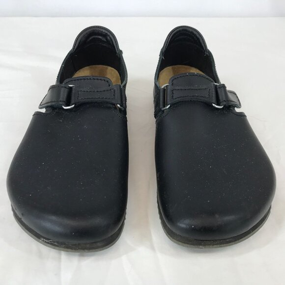 BIRKENSTOCK ~SZ 40~ BLACK LINZ SLIP ON PROFESSIONAL MEDICAL CLOGS SHOE W/ STRAPS - Picture 3 of 7